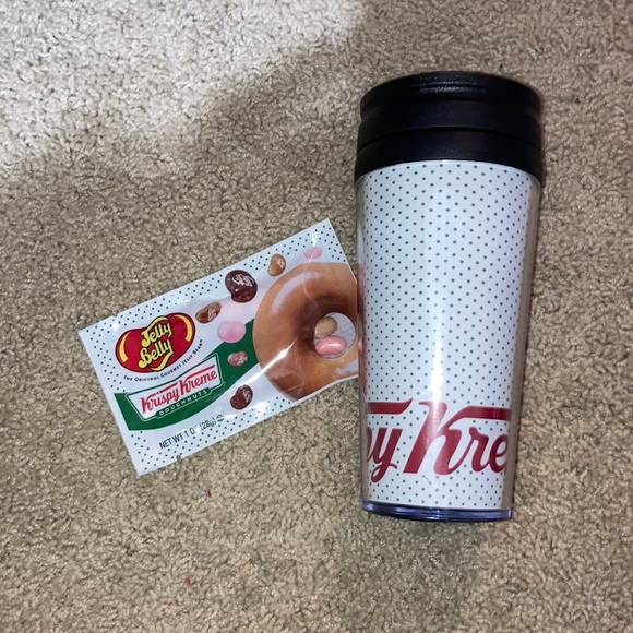 FINAL DROP 🚨 NWOT Famous Krispy Kreme Donut Coffee Travel Mug Jelly Beans Gift - Picture 4 of 4